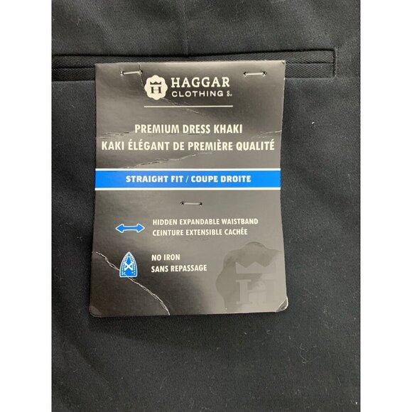 NEW W/ TAGS - HAGGAR Premium Dess Khaki Black - Straight Fit - Men's Size 40x30 - Picture 2 of 5